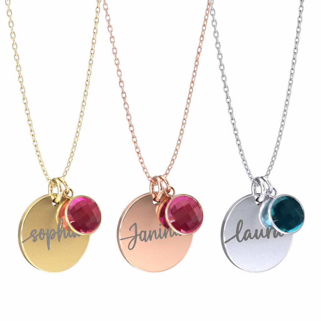 Gravierbares Plättchen mit Geburtsstein