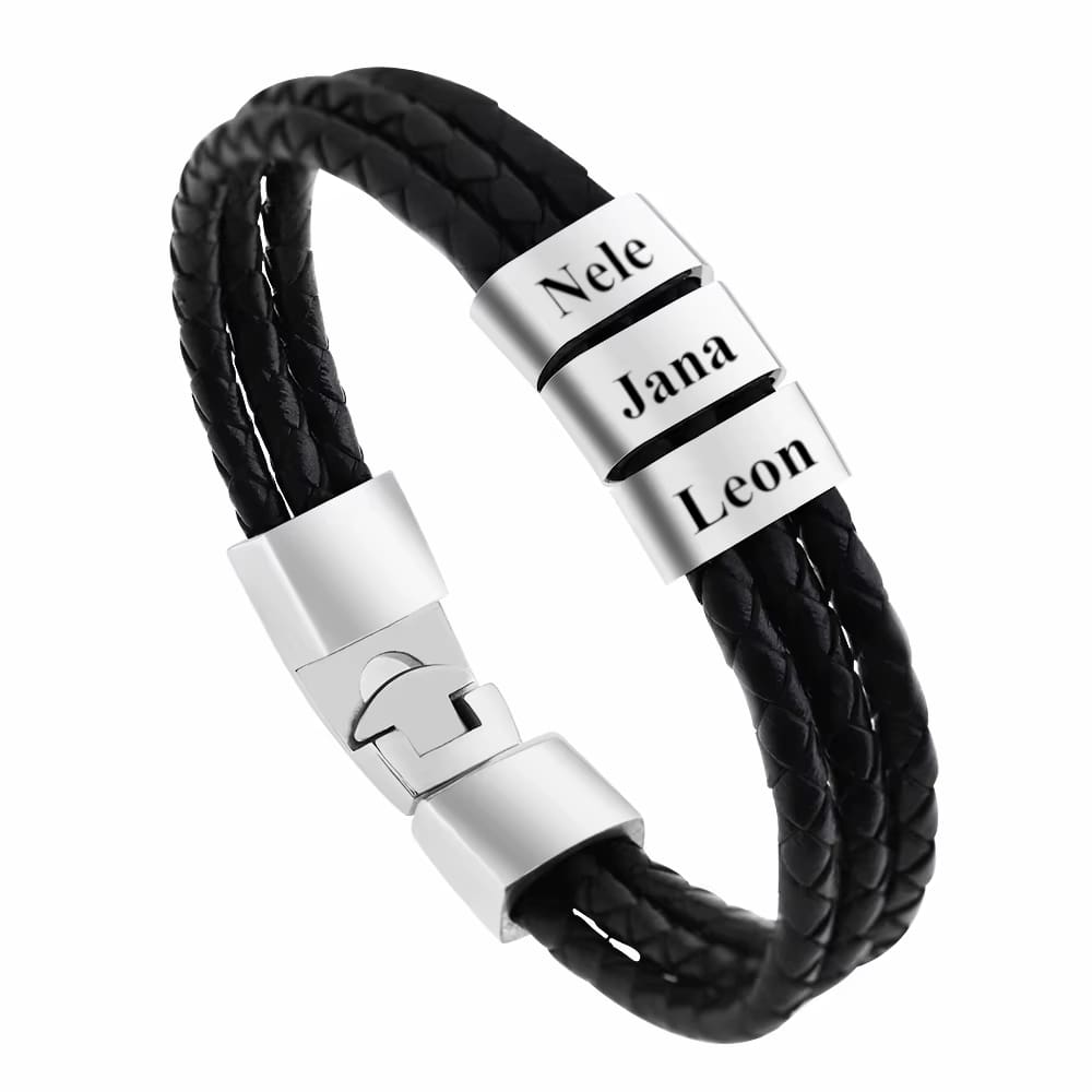 Faux leather bracelet with engraving