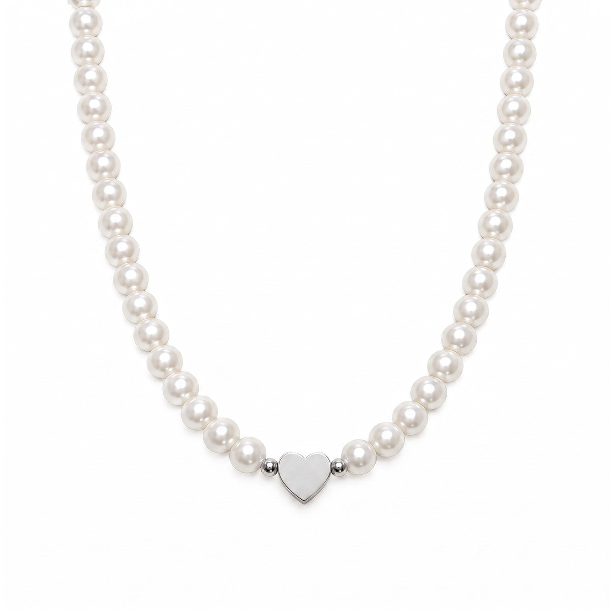Perlenherzkette-Valentina-Silber