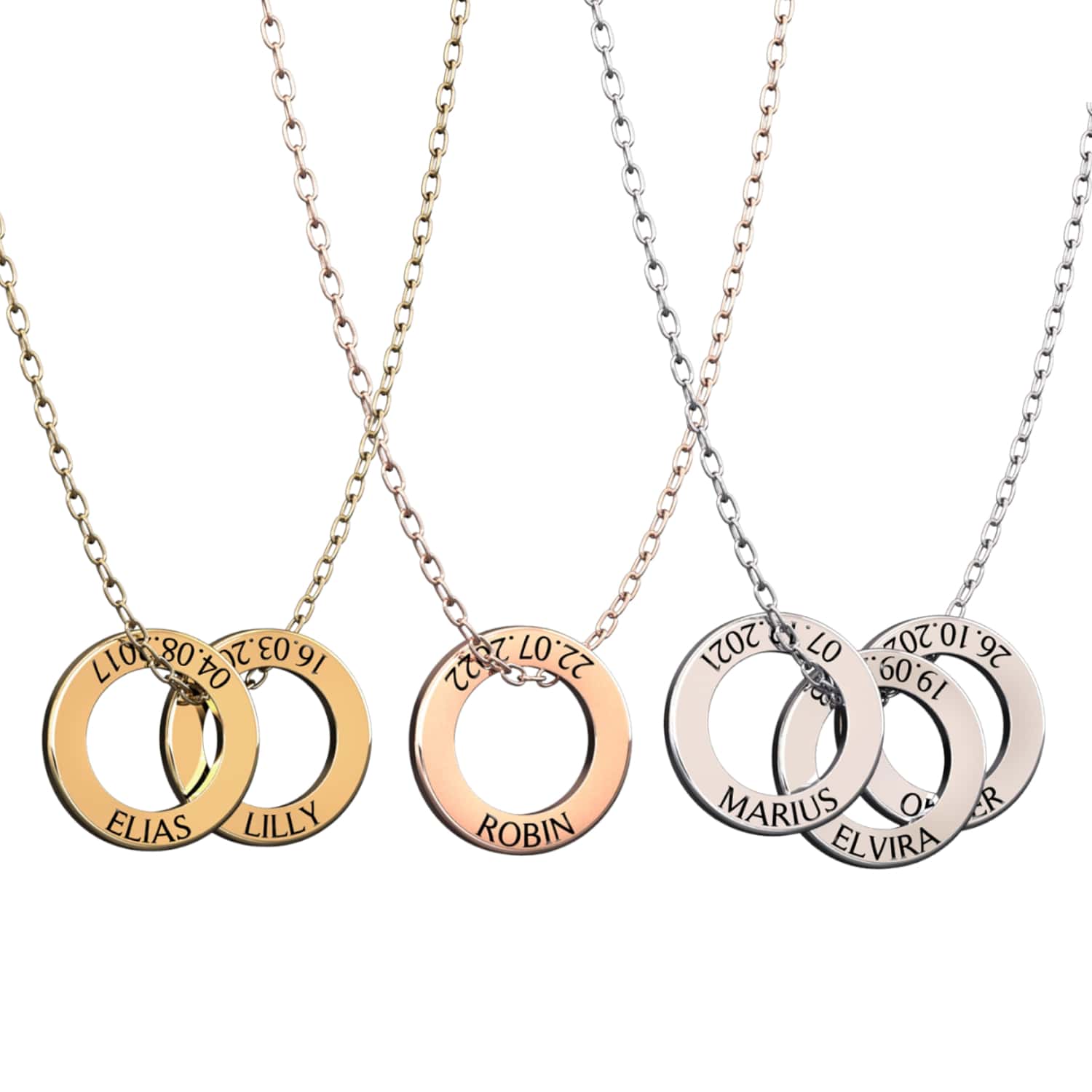 Ringe mit Name und Datum