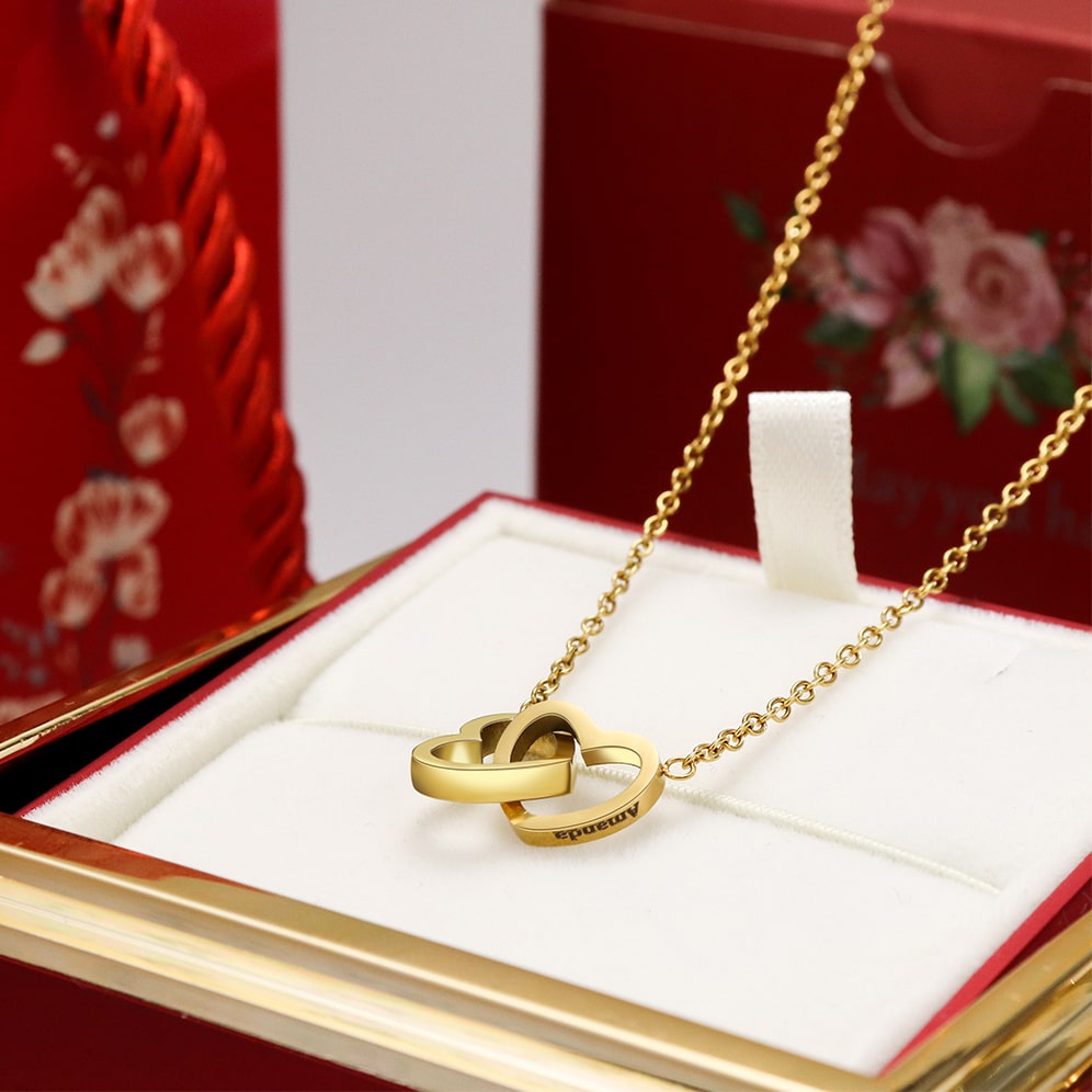 Linked heart necklace - Engel-Kette