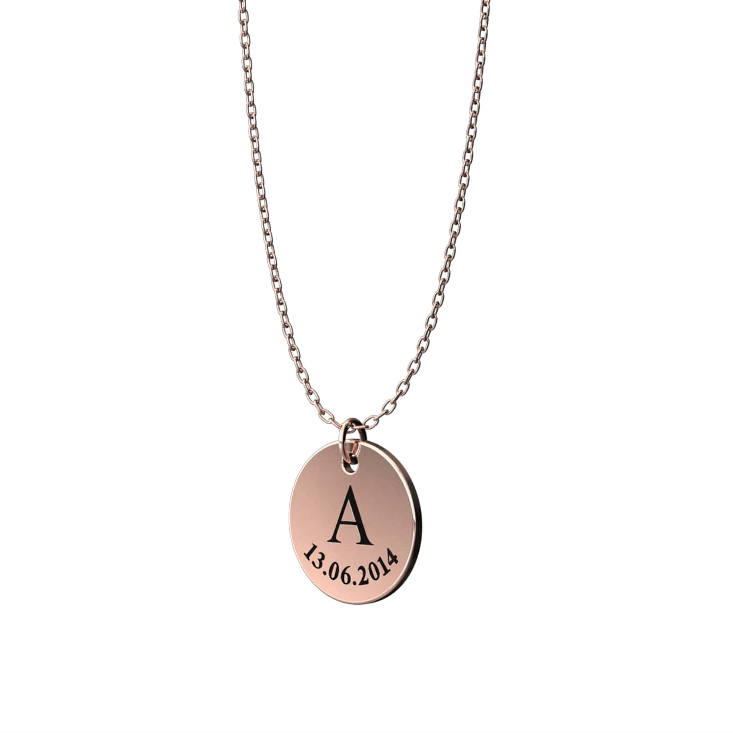 Engravable disc necklace - Engel-Kette