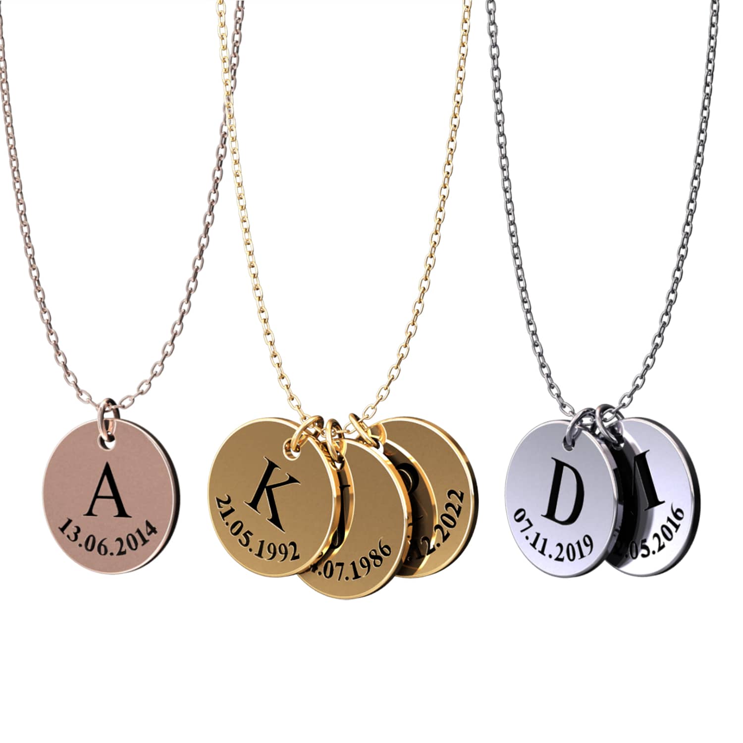 Engravable disc necklace - Engel-Kette