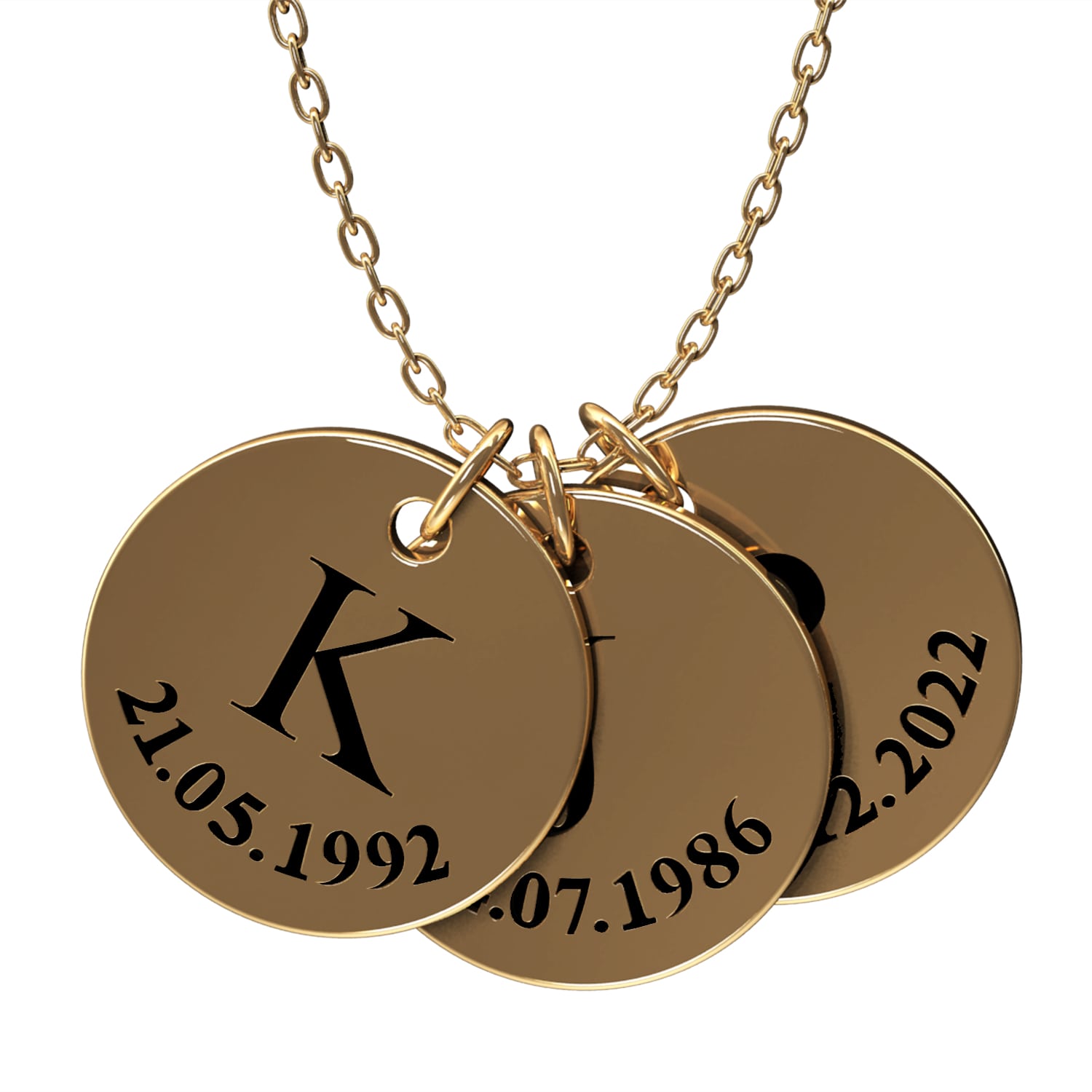 Engravable disc necklace - Engel-Kette