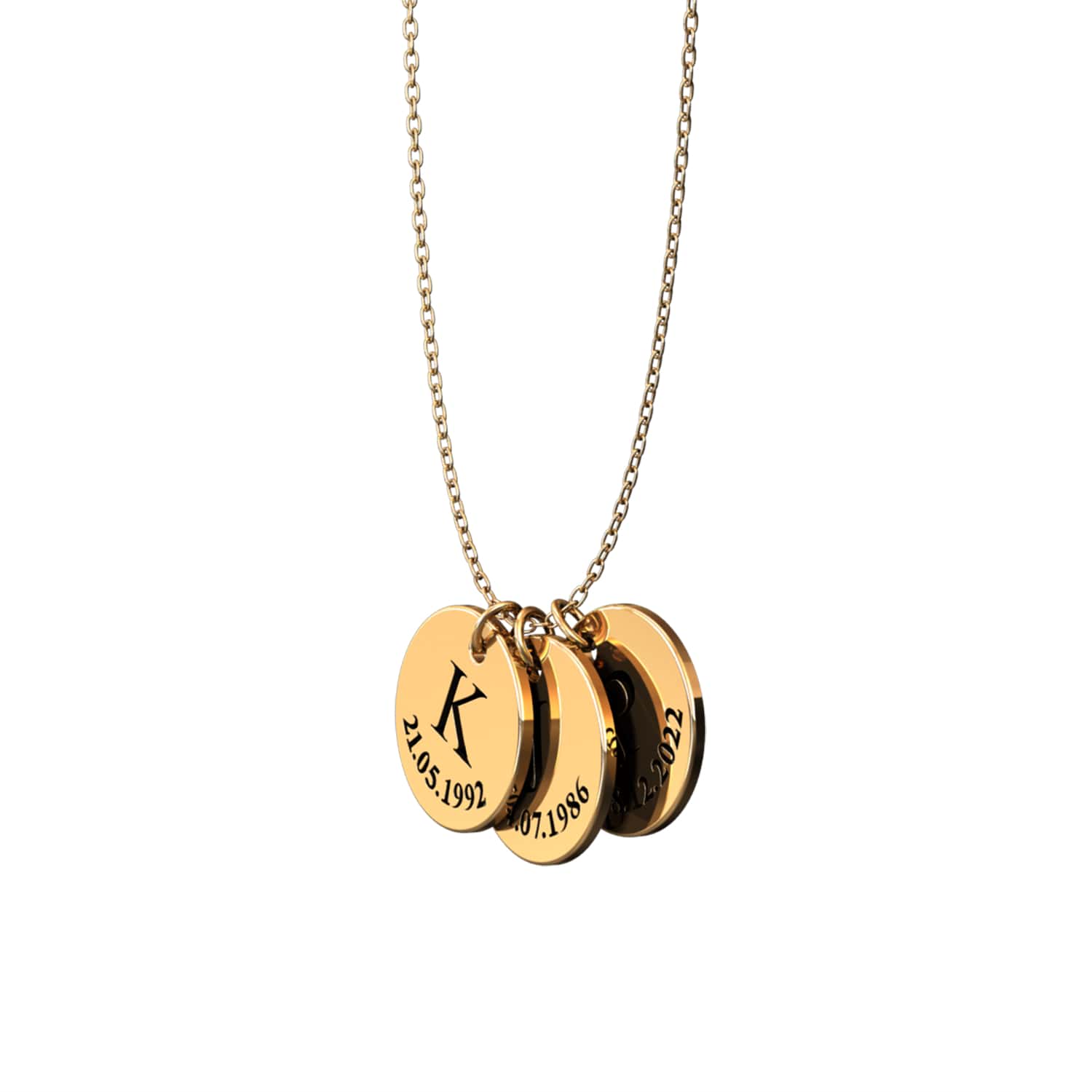 Engravable disc necklace - Engel-Kette