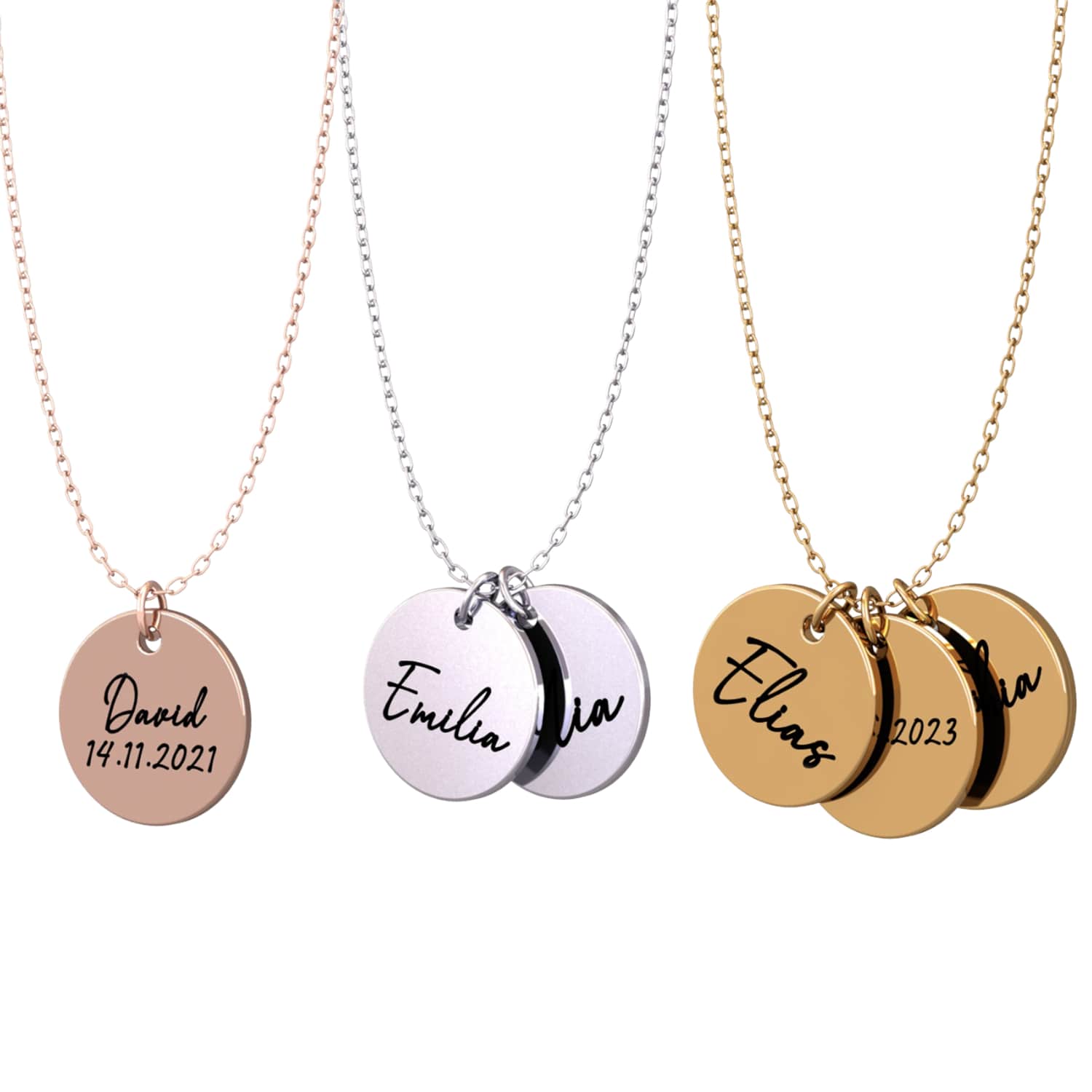 Disc necklace with text - Engel-Kette