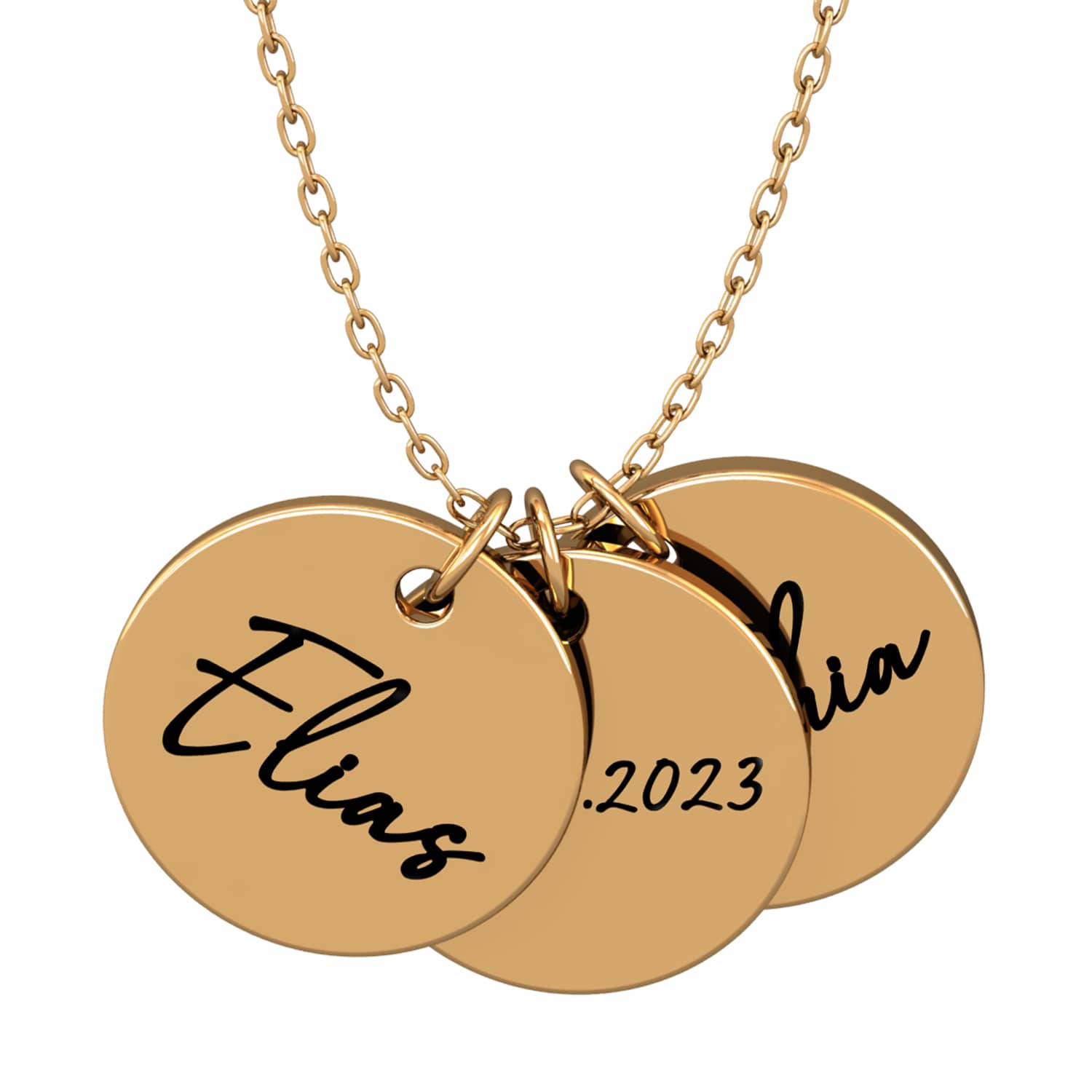 Disc necklace with text - Engel-Kette