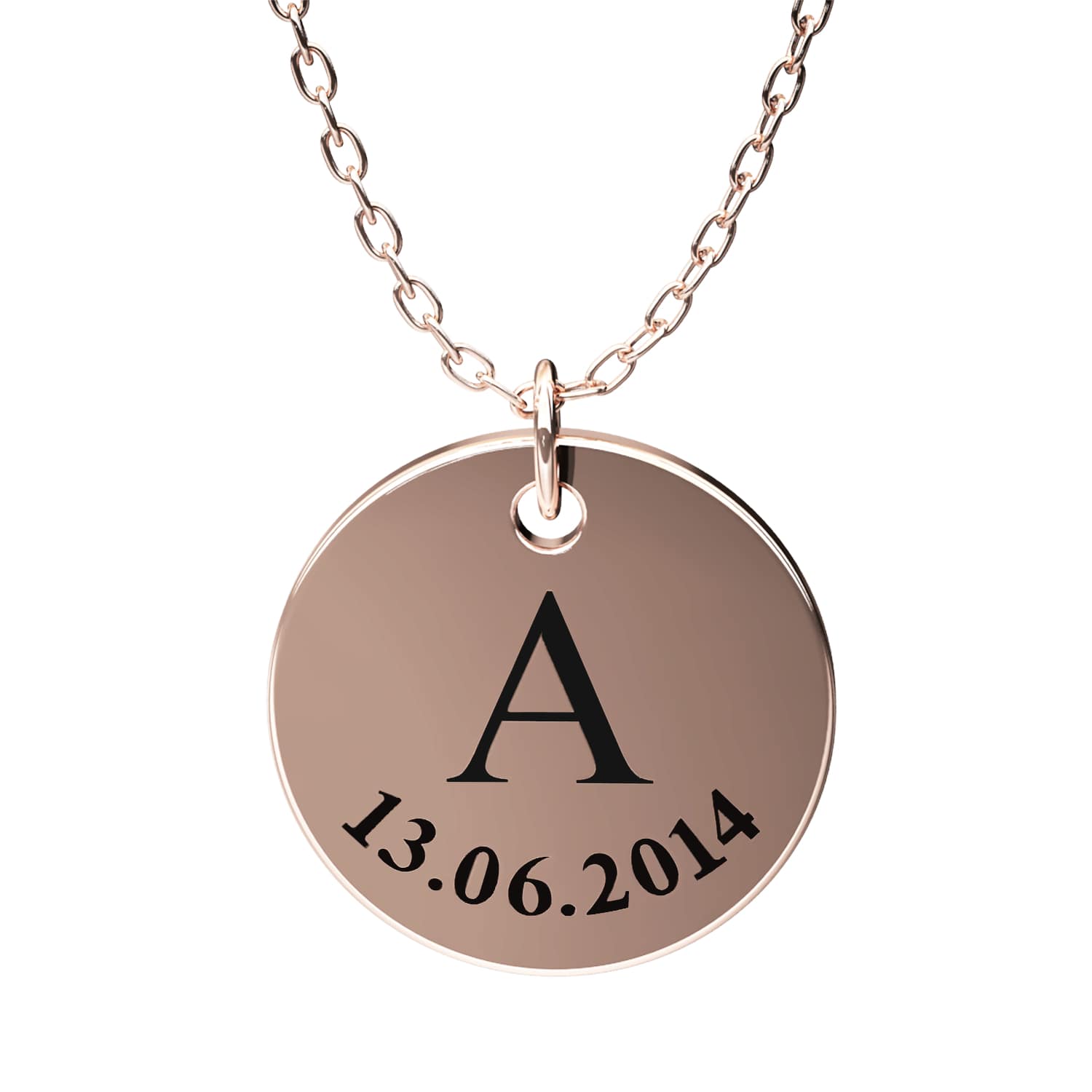 Engravable disc necklace - Engel-Kette
