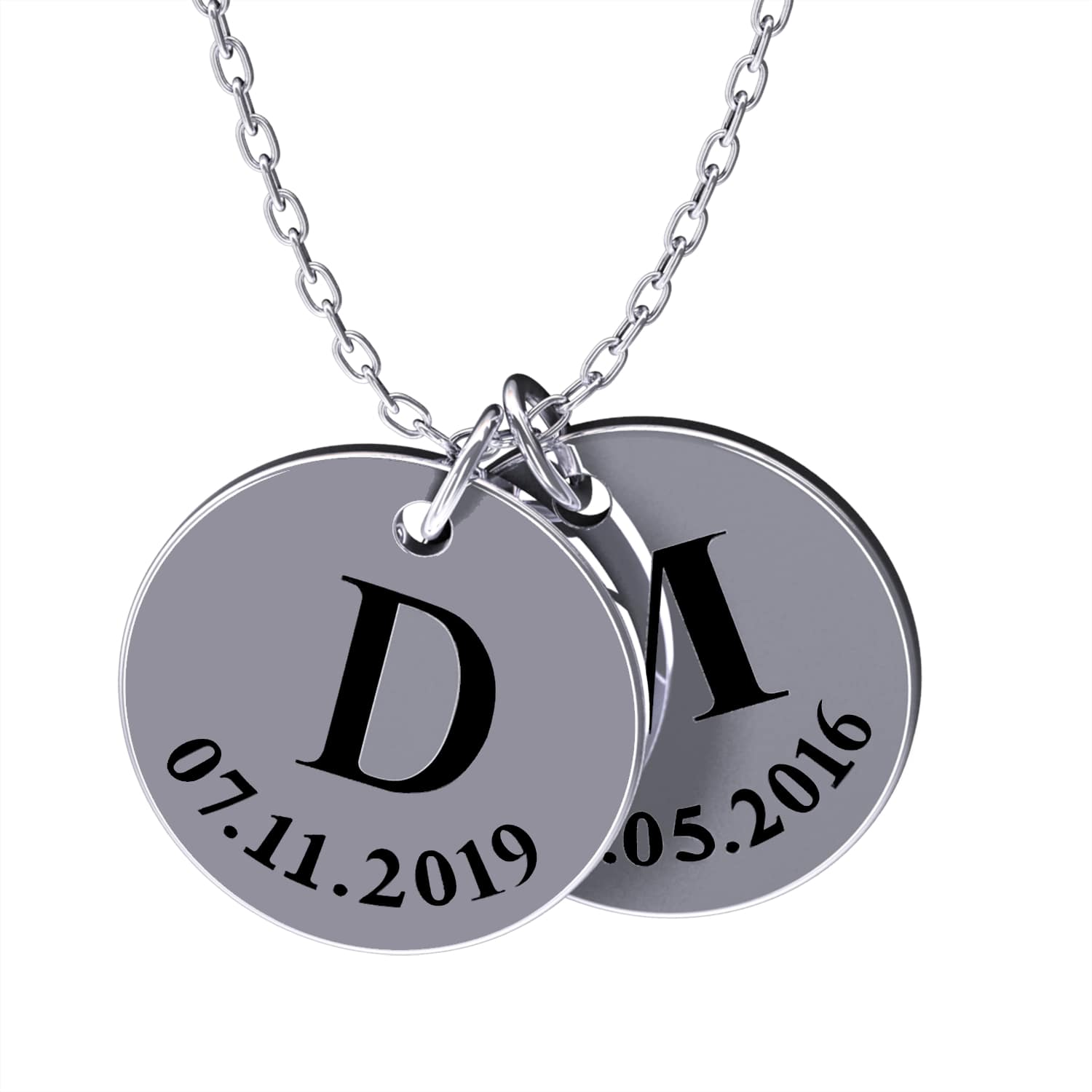 Engravable disc necklace - Engel-Kette