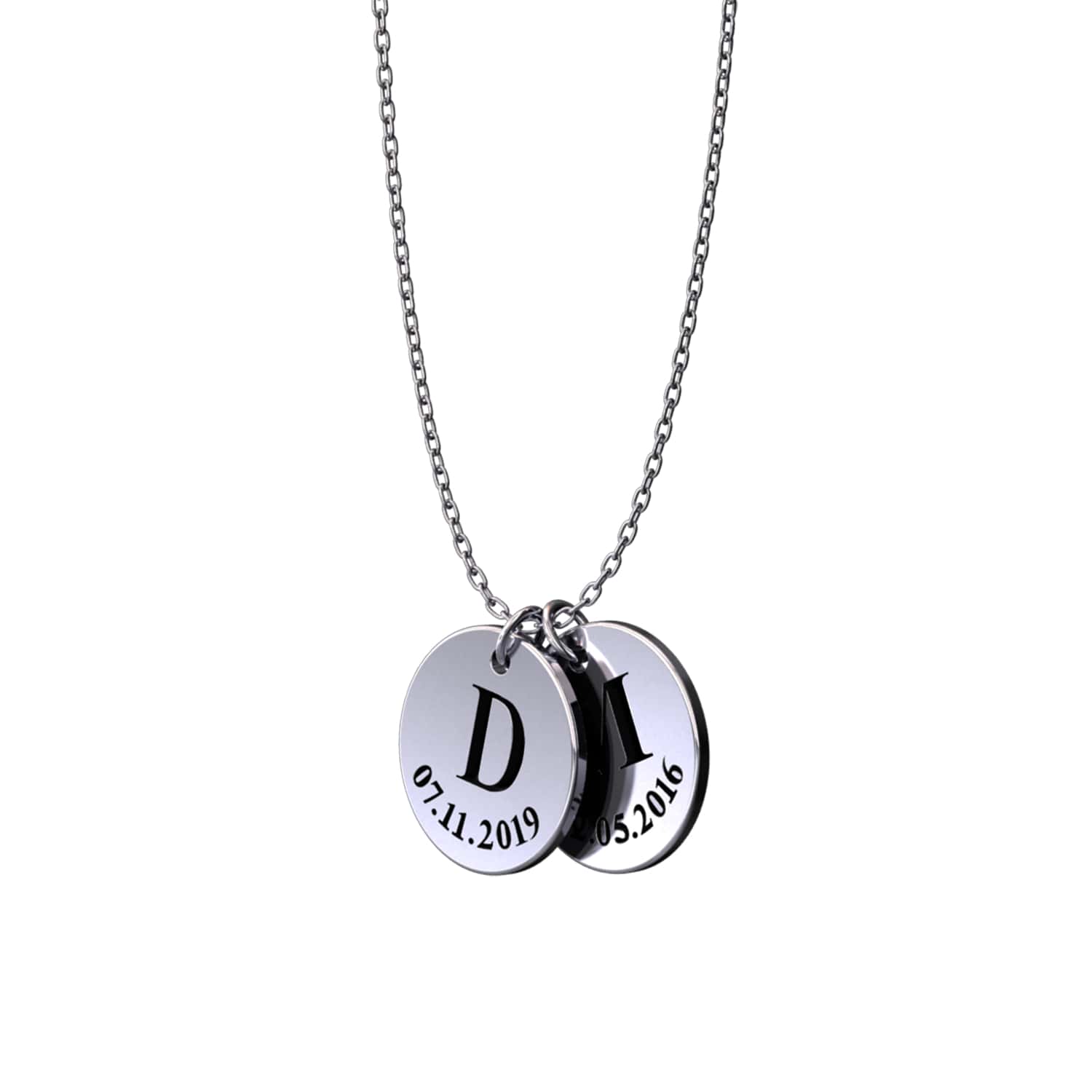Engravable disc necklace - Engel-Kette
