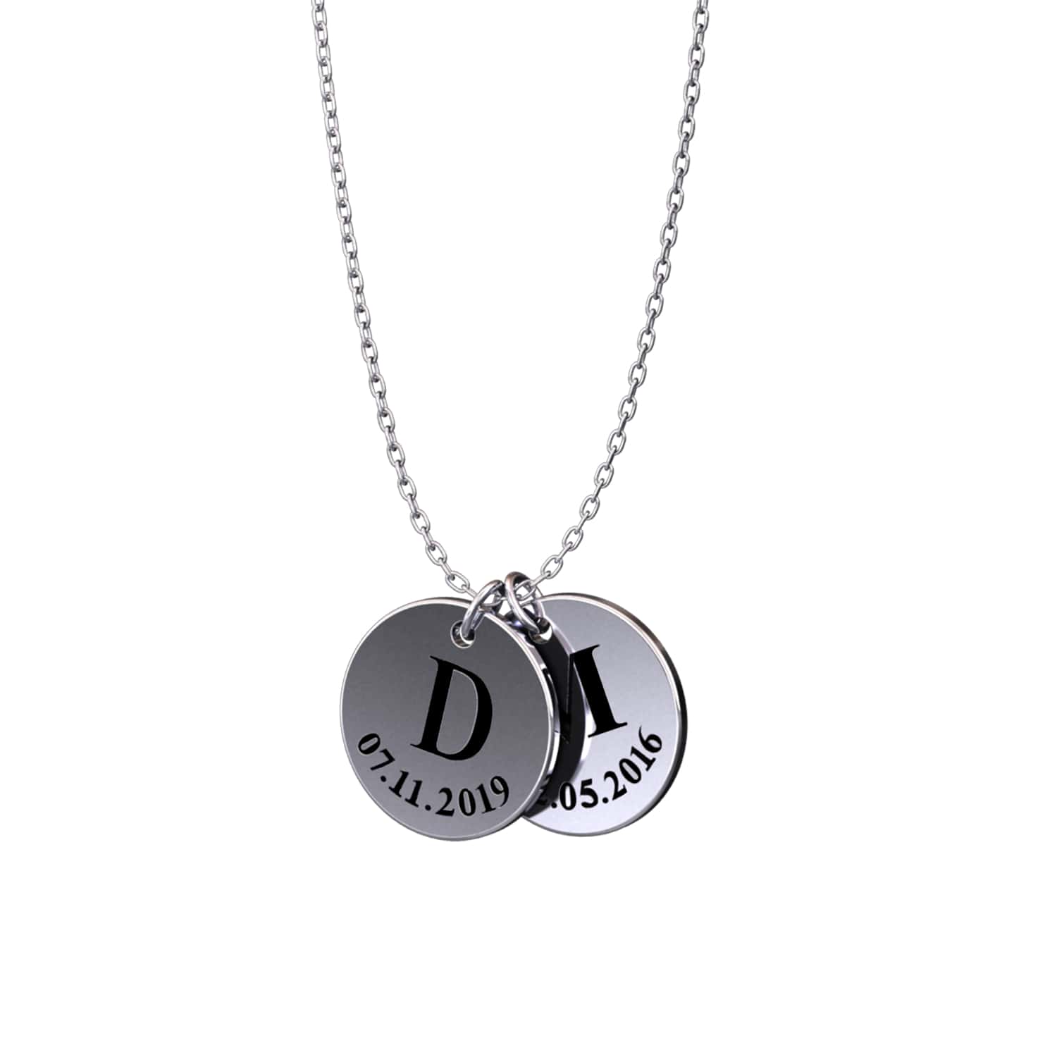 Engravable disc necklace - Engel-Kette