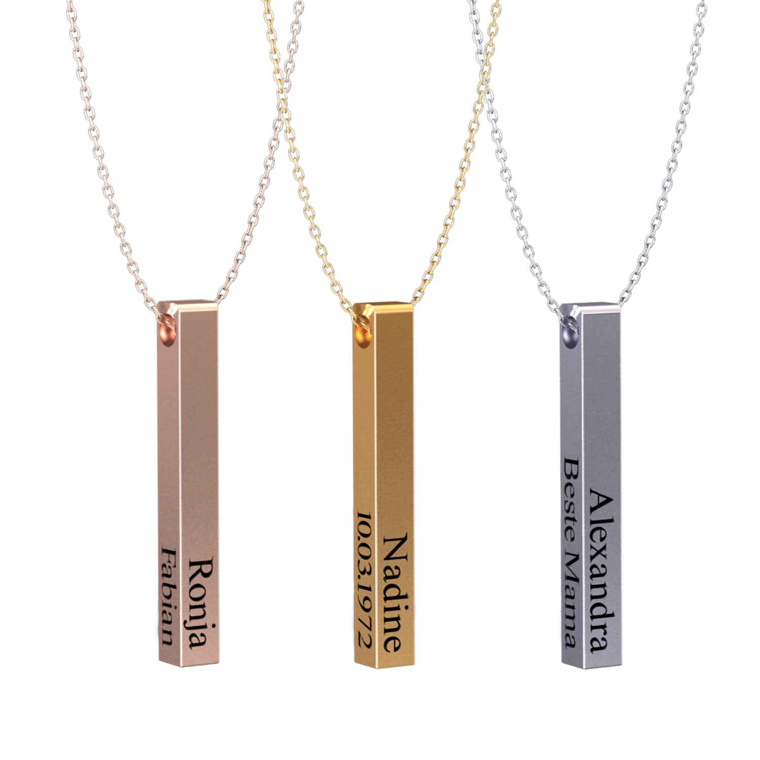 Engraved bar necklace - Engel-Kette