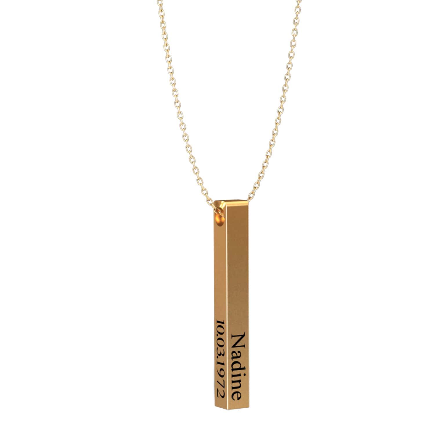 Engraved bar necklace - Engel-Kette