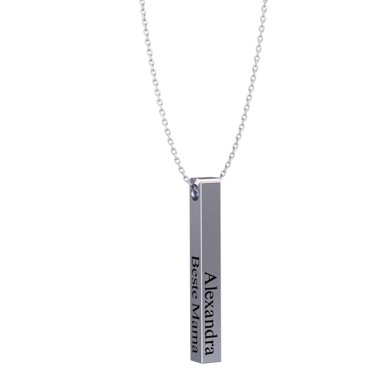 Engraved bar necklace - Engel-Kette
