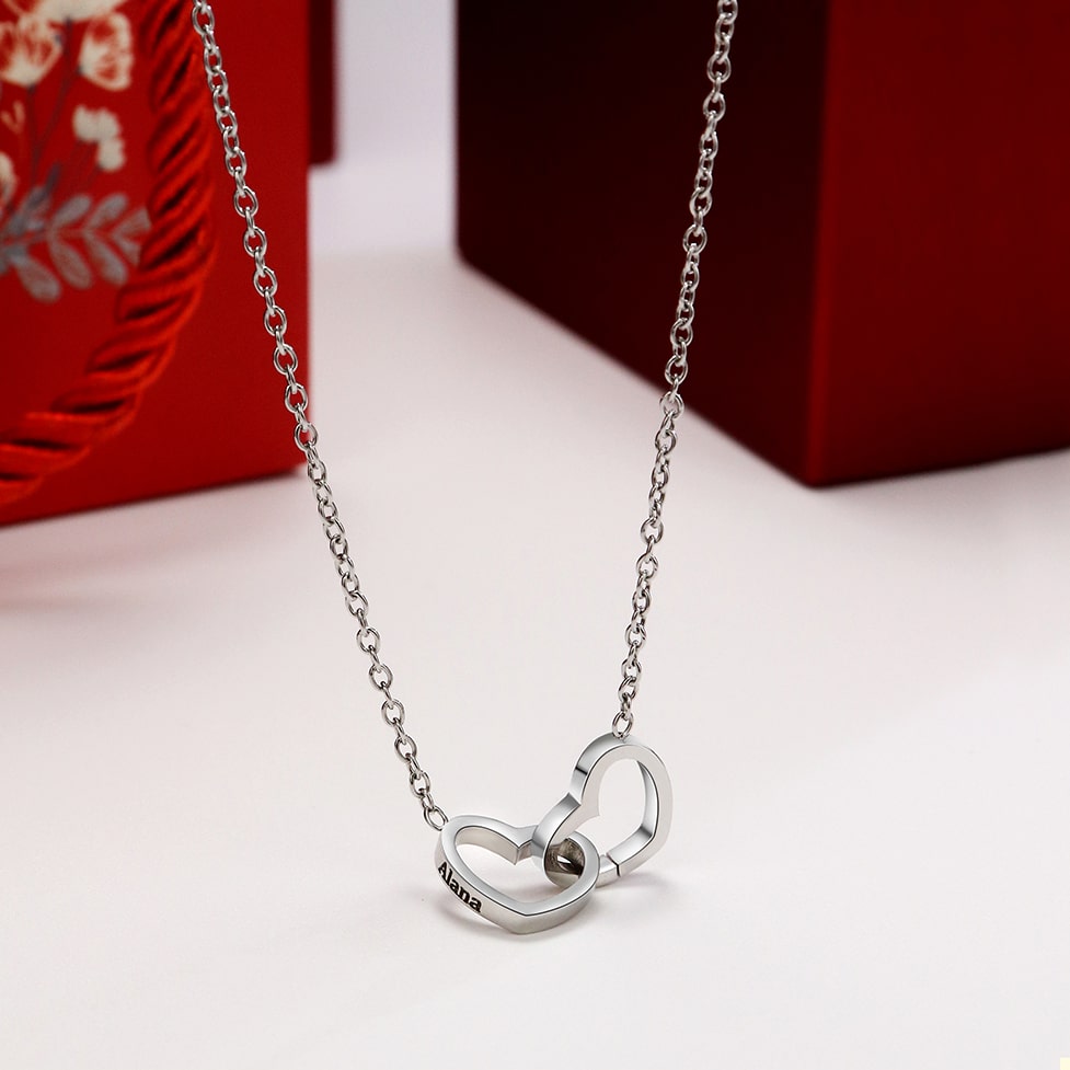 Linked heart necklace - Engel-Kette