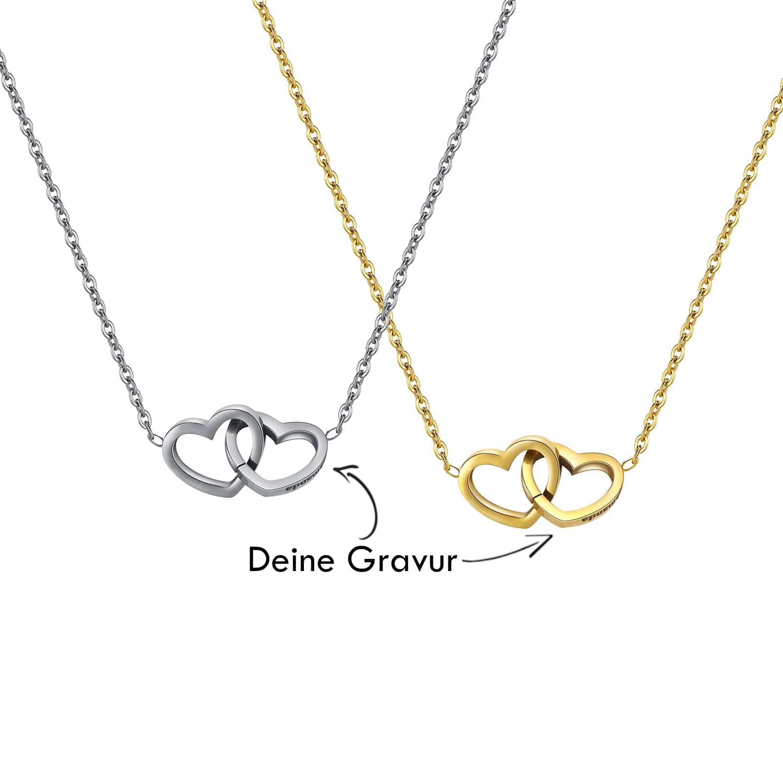 Linked heart necklace - Engel-Kette