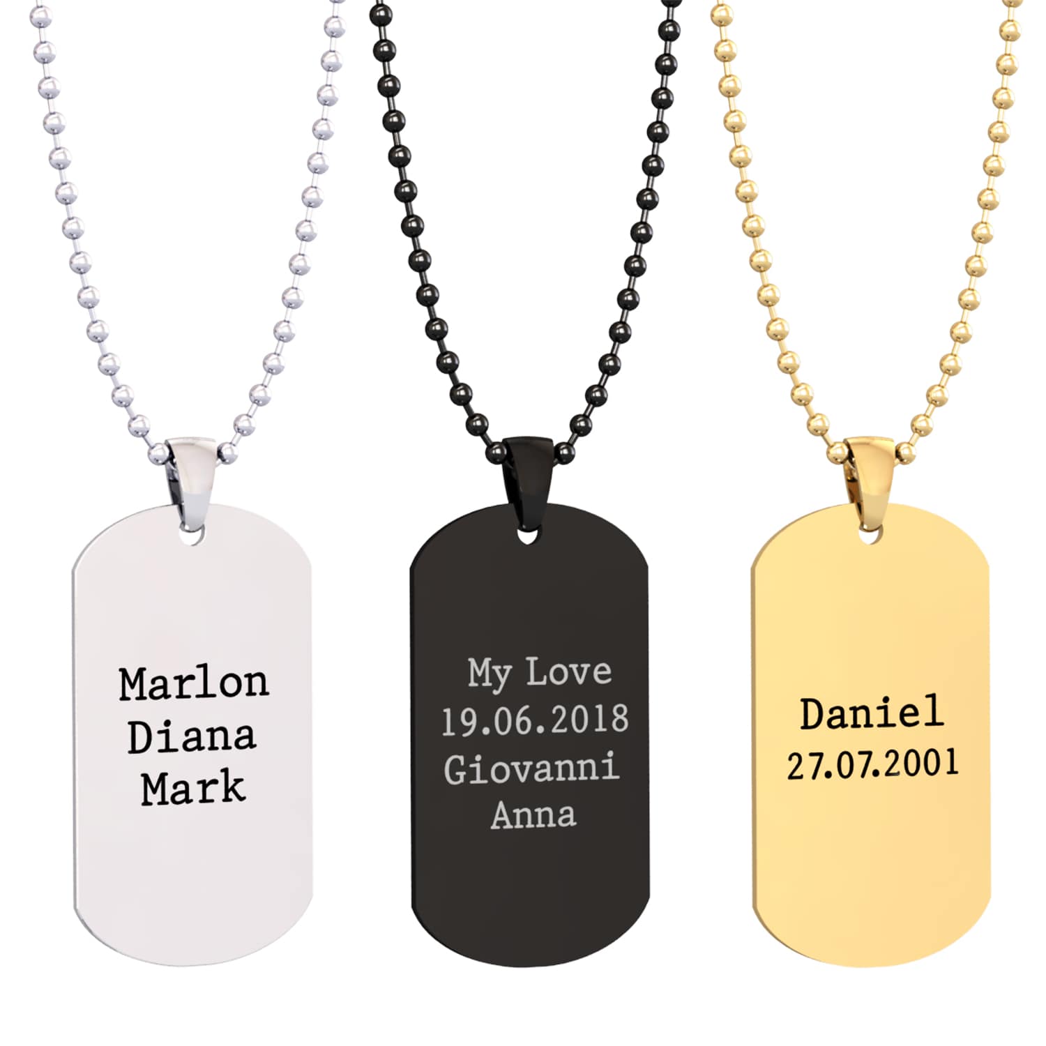 Dog Tag Halskette mit Gravur