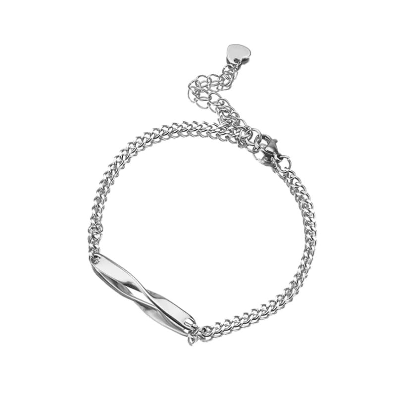 Geschwungenes Armband mit Gravur - Engel-Kette