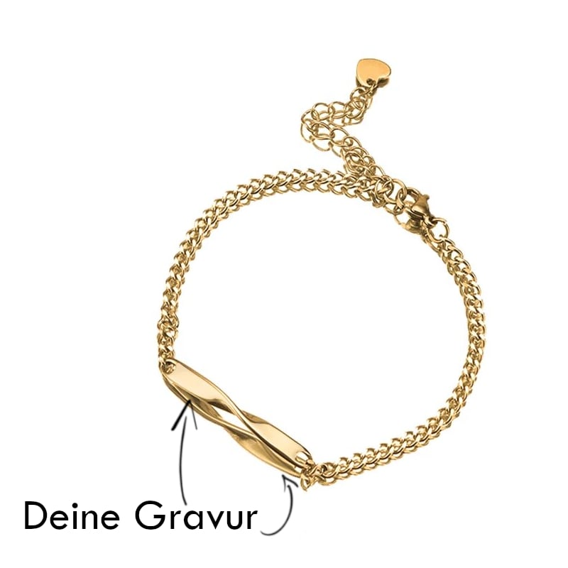 Geschwungenes Armband mit Gravur - Engel-Kette