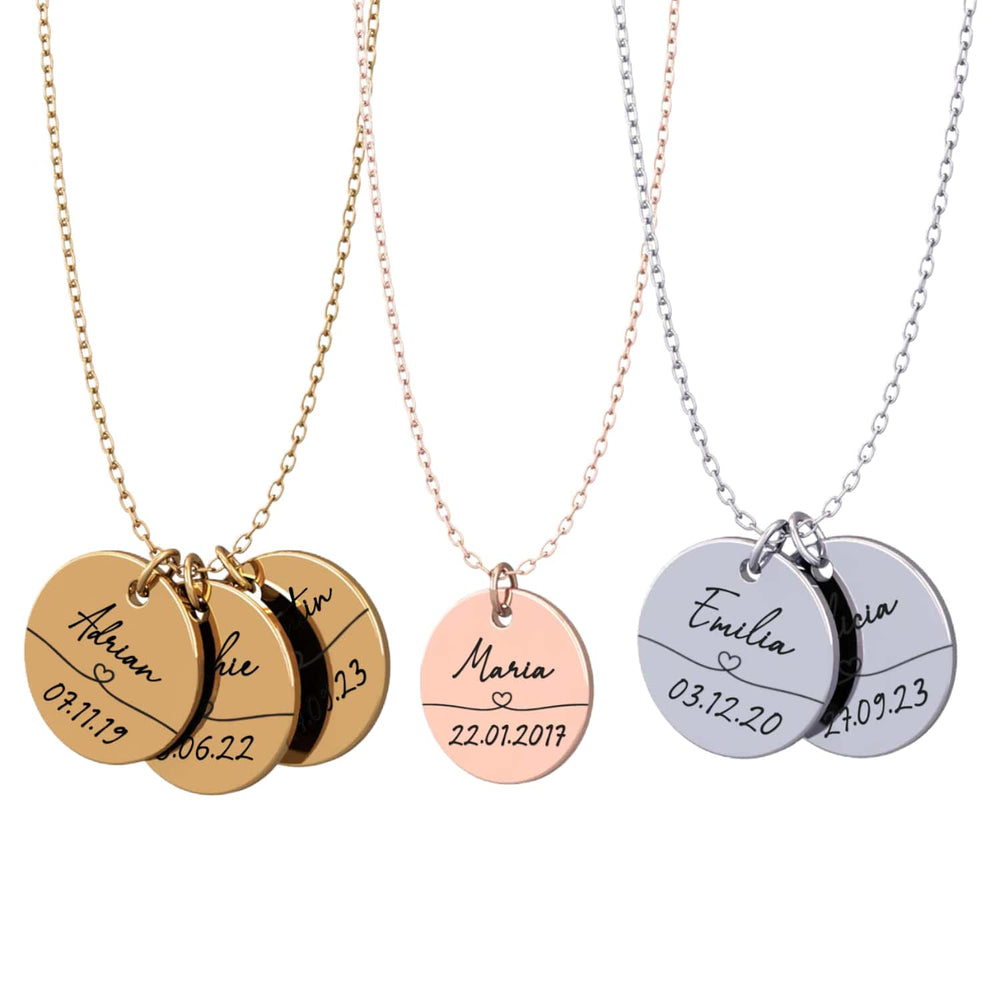 Kette mit Name und Datum - Engel-Kette